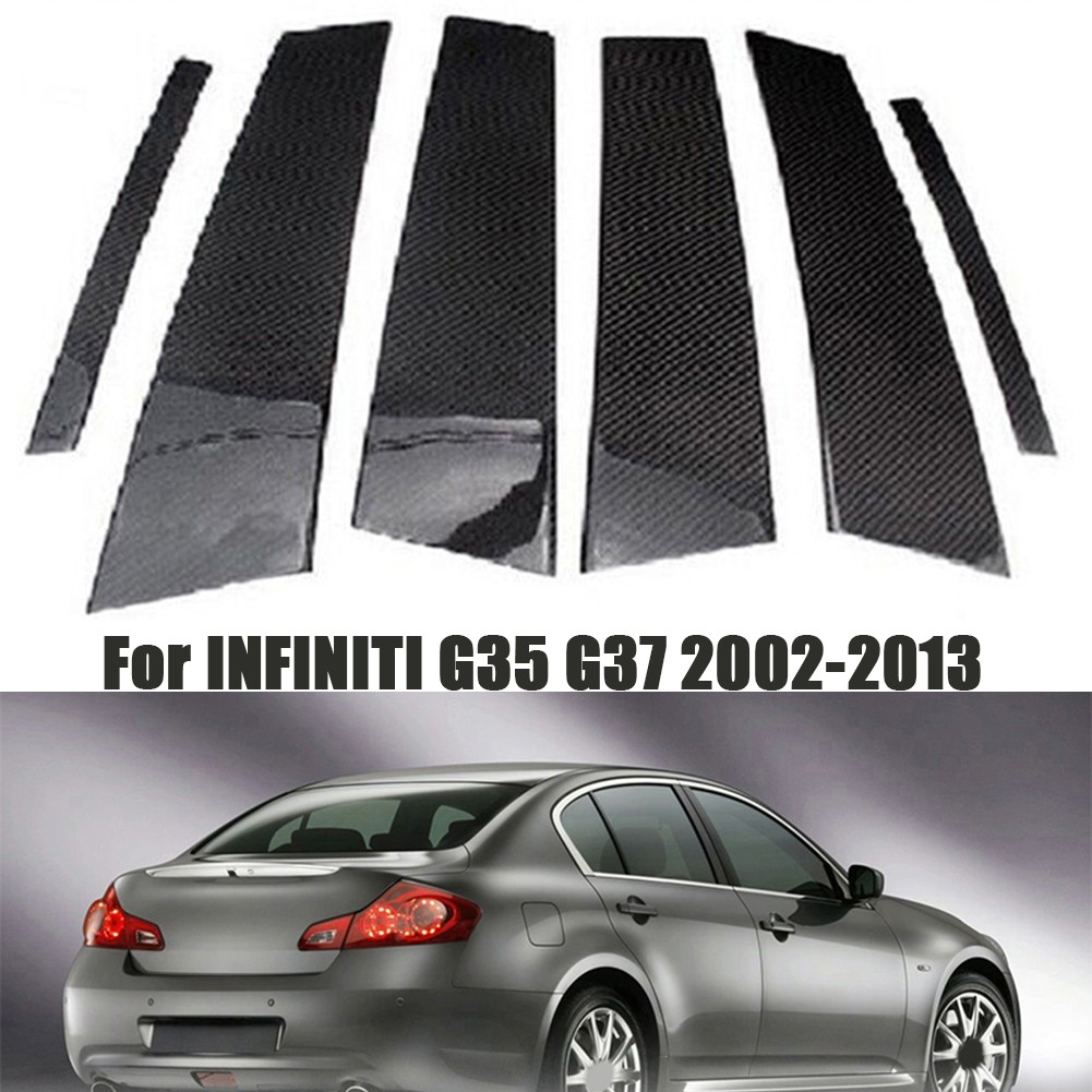 Decal Covers Fit for Infiniti G35 G37 Sedan 2002-2013 6x Pillar Posts Door Trim